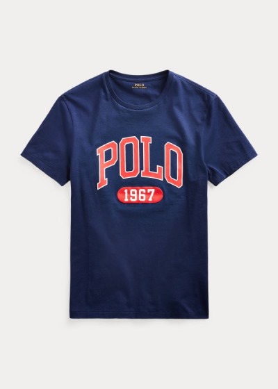 Playeras Polo Ralph Lauren Hombre Azul Marino - Custom Slim Fit Logo - QKFRE6523